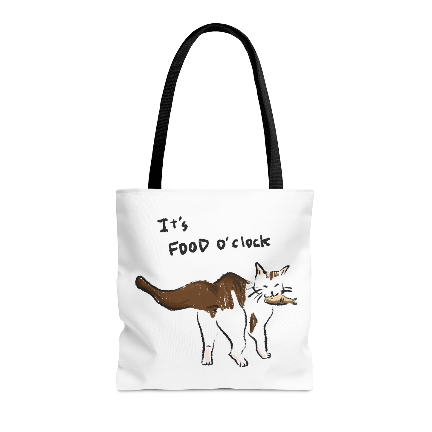 Funny Cat Meme It's food o' clock Tote Bag (AOP)