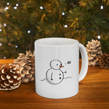 White Spraypaint Explosion No Man Snowman Design Ceramic Mug 11oz