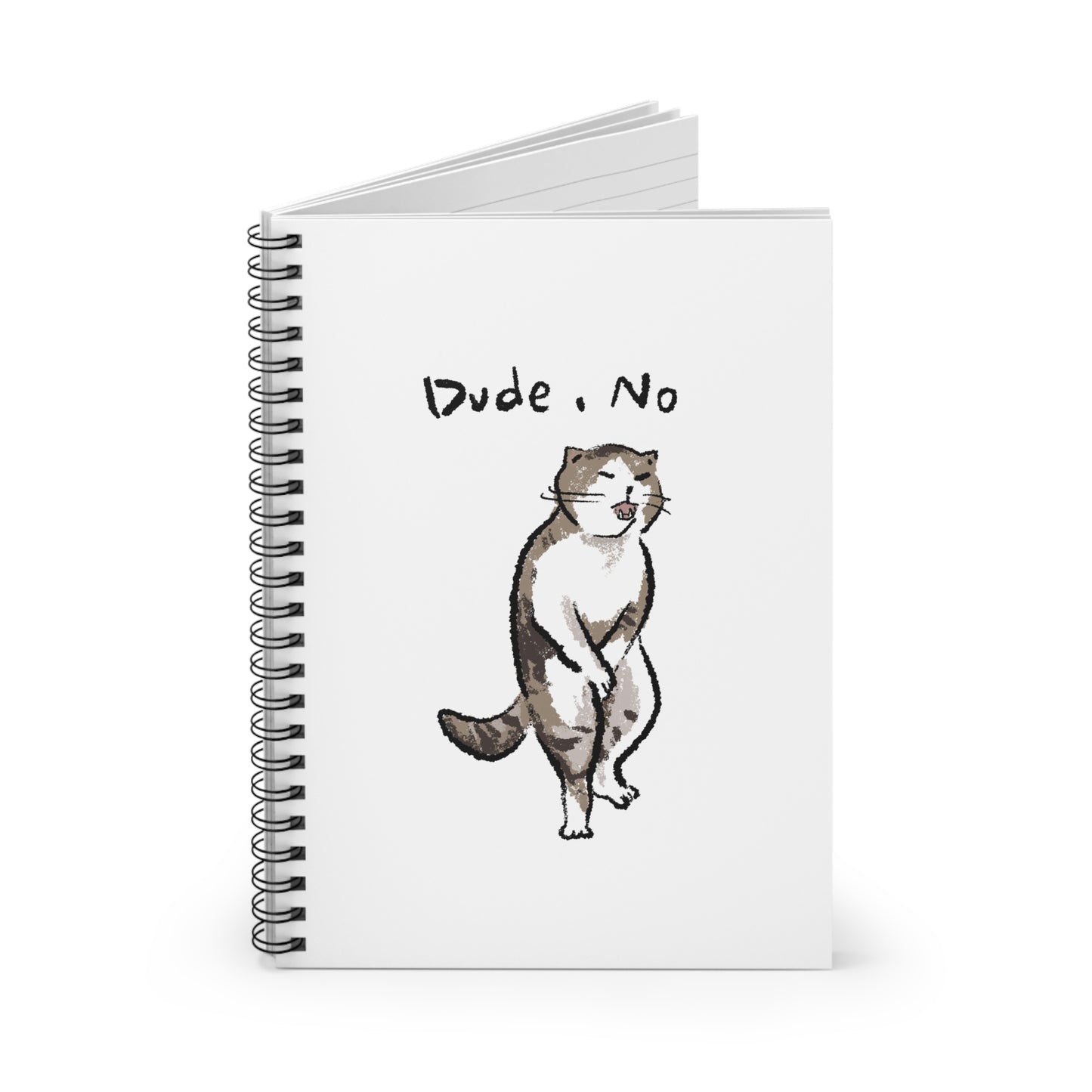 Funny Cat Meme Dude, No White Background Spiral Notebook - Ruled Line