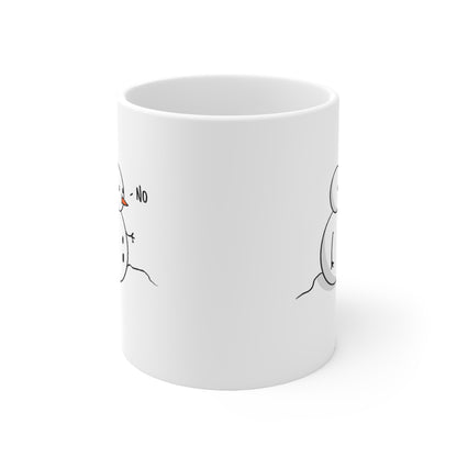 White Spraypaint Explosion No Man Snowman Design Ceramic Mug 11oz