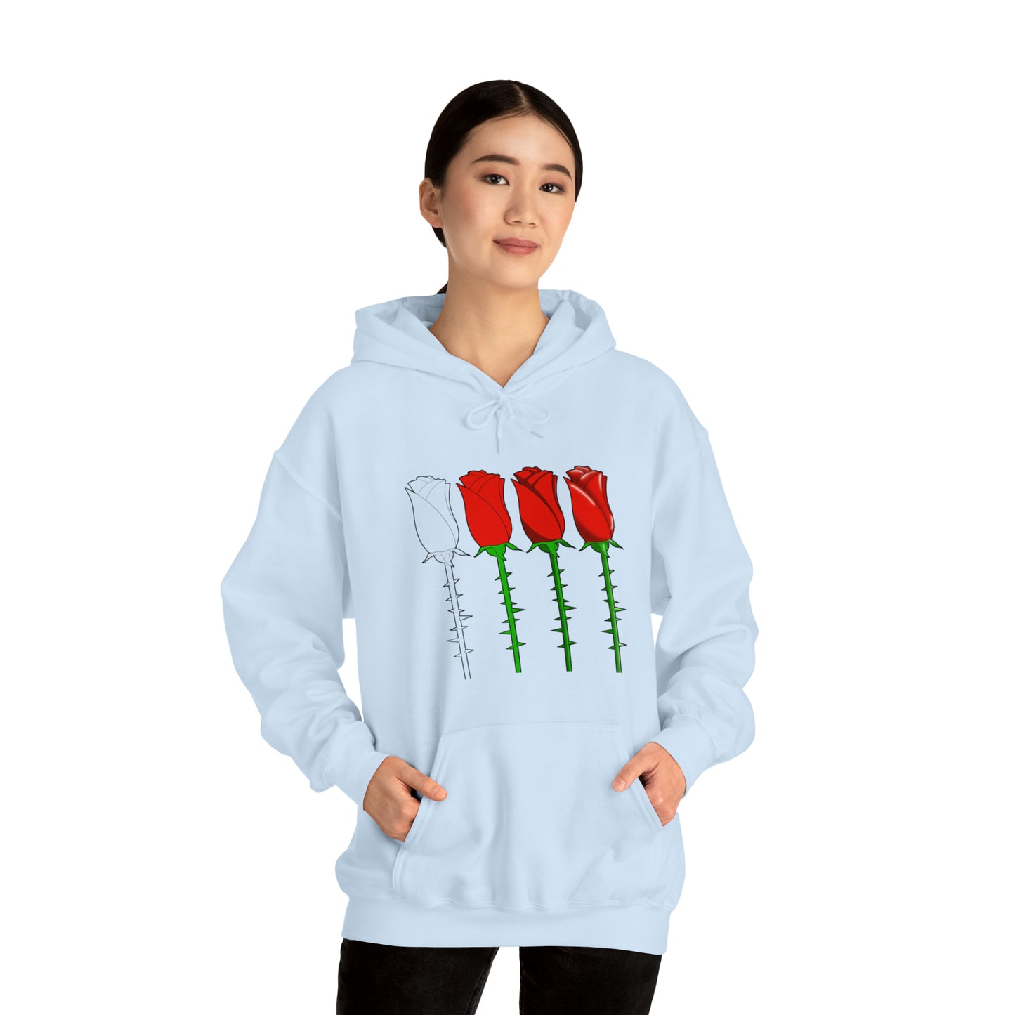 Roses Evolved Rendering Stages Soft Highlights Unisex Hooded Sweatshirt