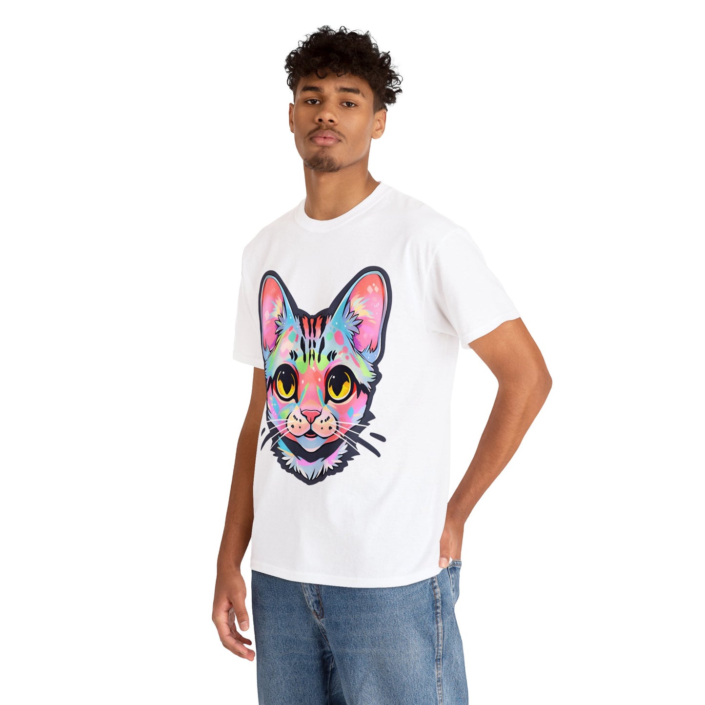 Pastel Pink Cat by Zeesdesign on Redbubble Unisex Cotton Tee