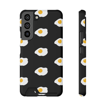 Fried Egg Pattern Phone Case With Card Holder