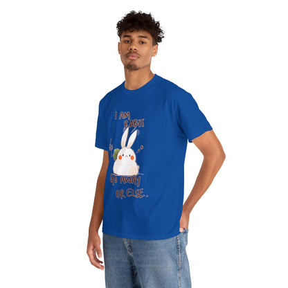 I Am Rabit Go Away Or Else Angry Rabbit Korean Text Unisex Cotton Shirt