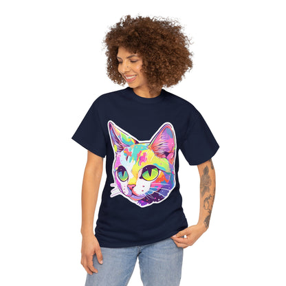 Short-haired Pastel Cat Unisex Cotton Tee