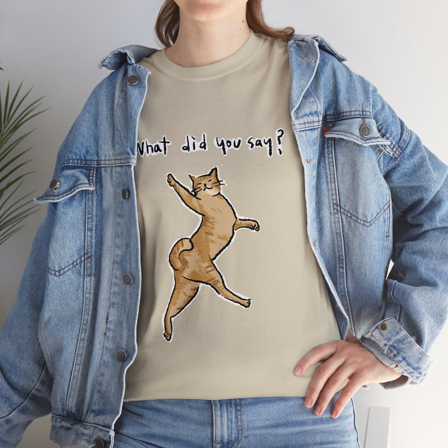 Funny Cat Meme What did you say Unisex Heavy Tee