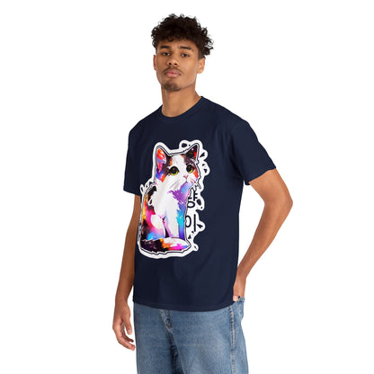 Calico Cat with East Asia Writing Unisex Cotton Tee