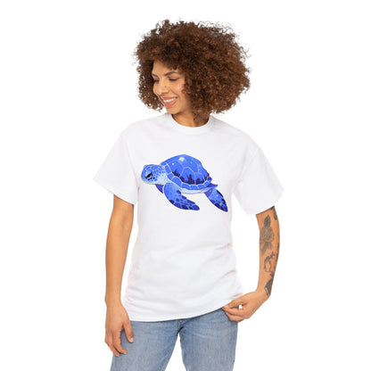 Very Azure Blue SeaTurtle Unisex Cotton Tee