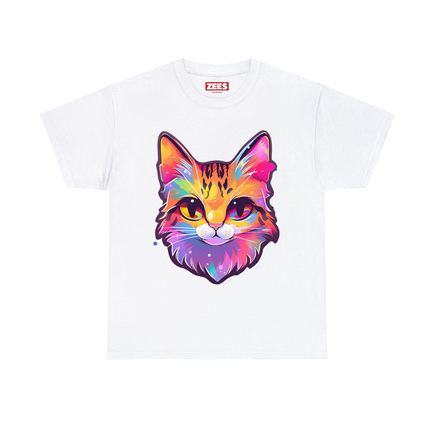 Rainbow Orange Cat Unisex Cotton Tee