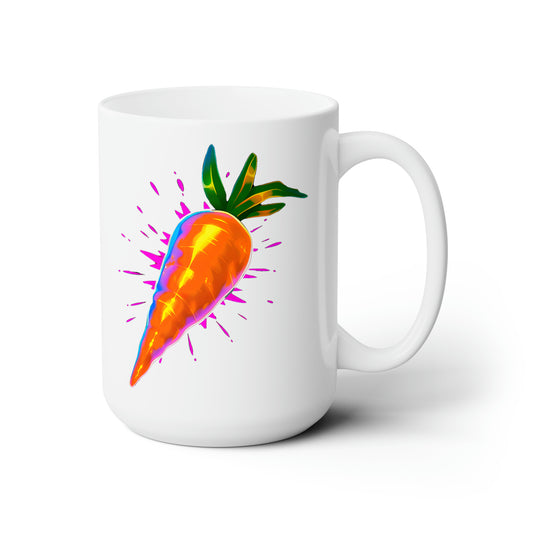 Vivid and Vibrant Carrot With Pink Explosion Ceramic Mega-Mug 15oz
