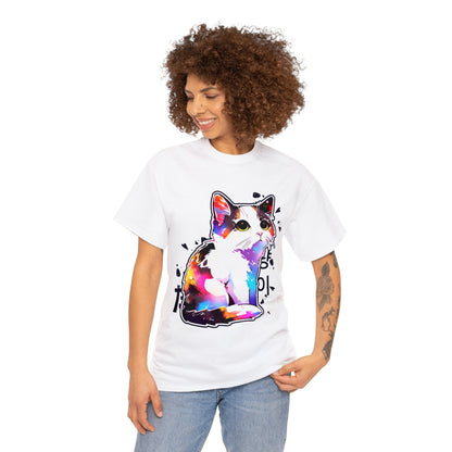 Calico Cat with East Asia Writing Unisex Cotton Tee