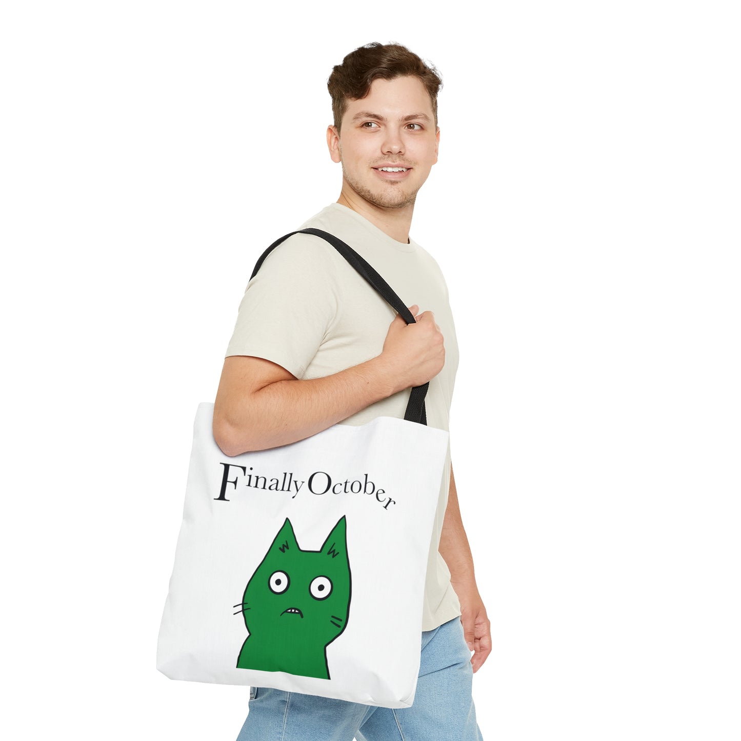 Finally october green cat Tote Bag