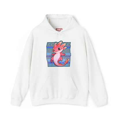 Pink Axolotl with Text Block Unisex Hooded Sweatshirt