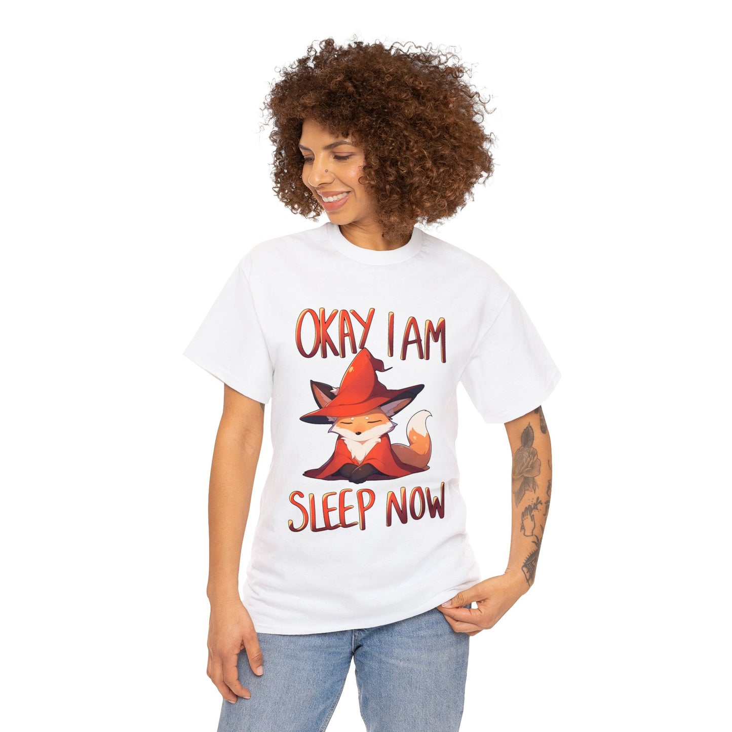 Okay I Am Sleep Now Cute Fox Wizard Unisex Cotton Shirt