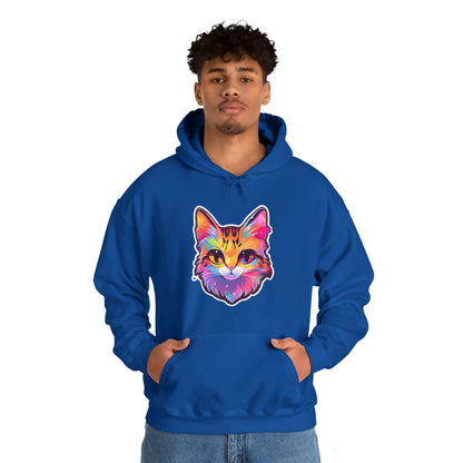 Rainbow Orange Cat Unisex Hooded Sweatshirt