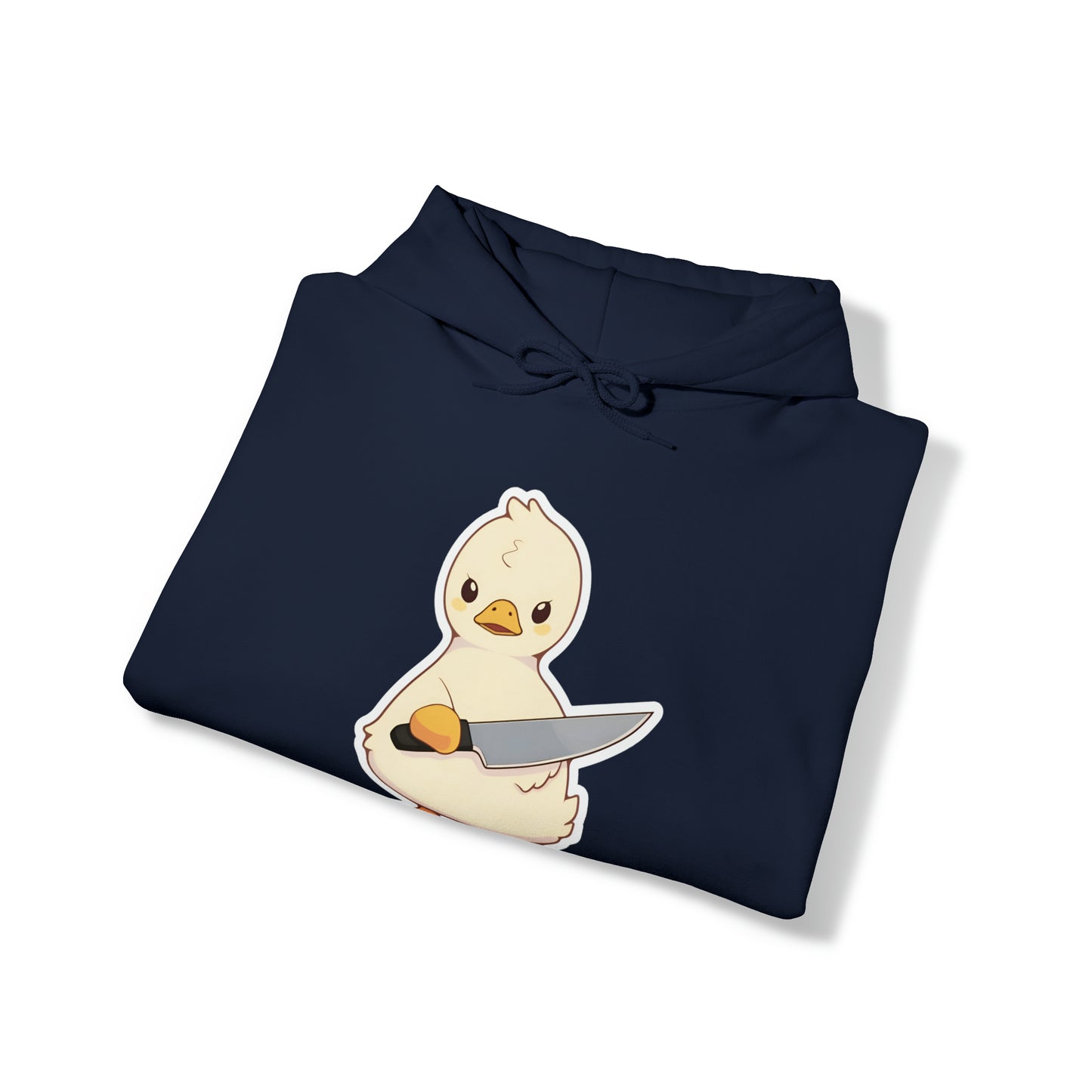 Duck With Knife I May Be Cute But I Never Agreed to Play Nice Unisex Hooded Sweatshirt