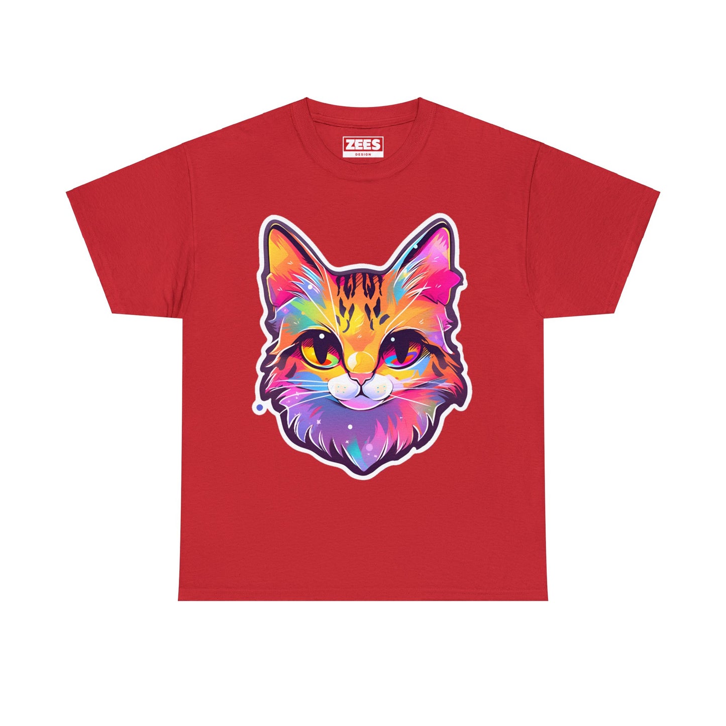 Rainbow Orange Cat Unisex Cotton Tee