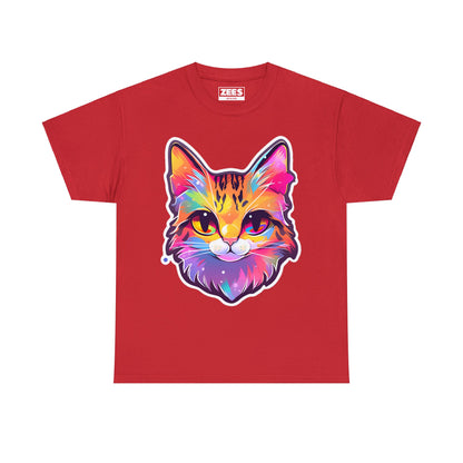 Rainbow Orange Cat Unisex Cotton Tee