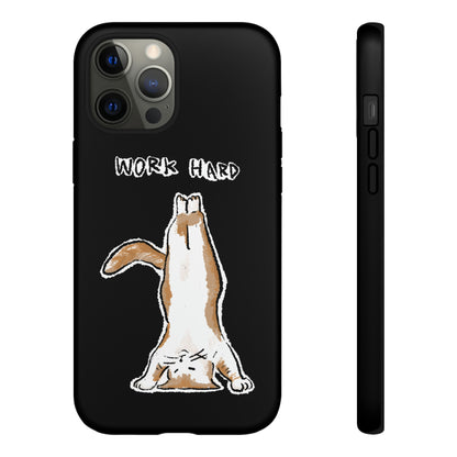 Funny Cat Meme Work Hard Tough Phone Case