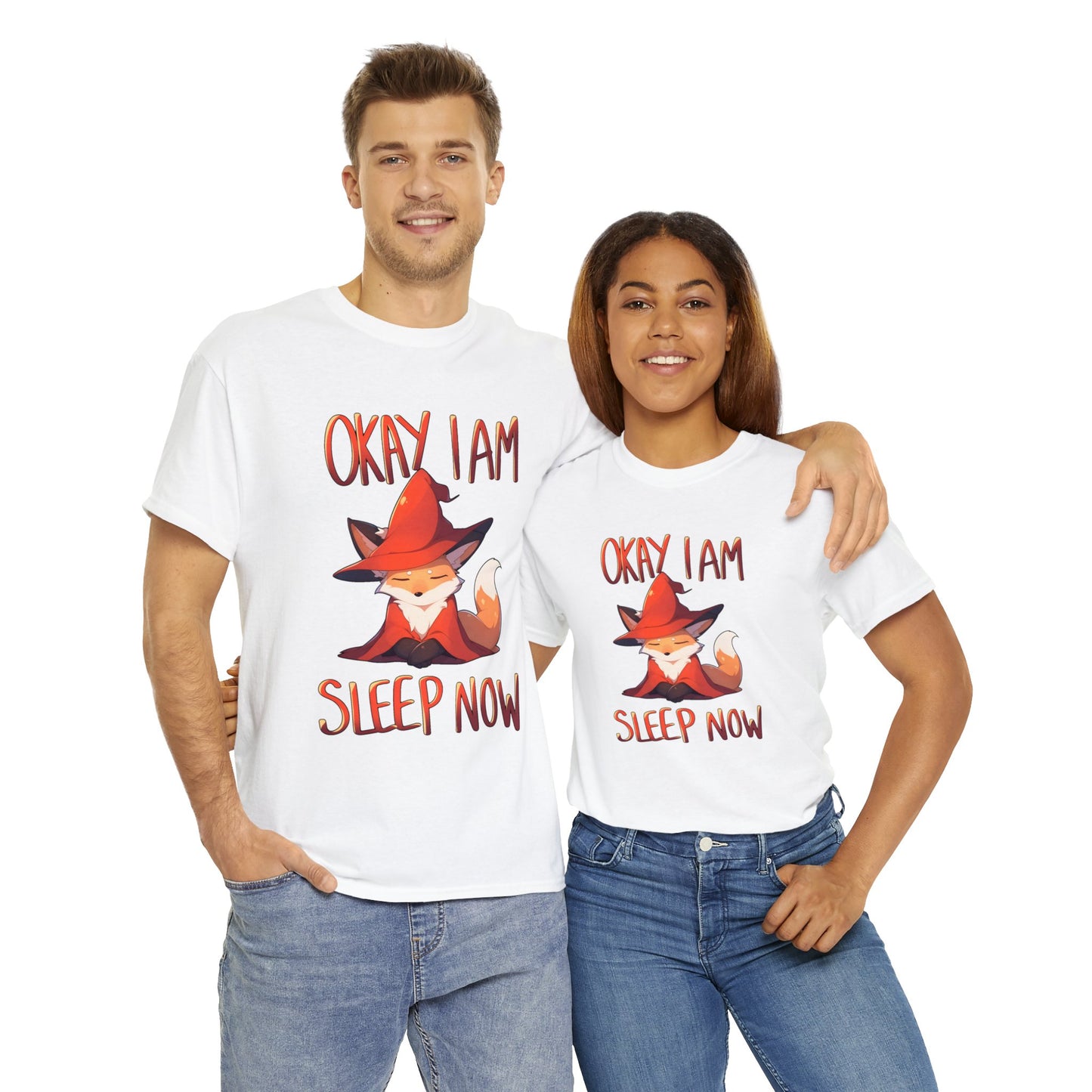 Okay I Am Sleep Now Cute Fox Wizard Unisex Cotton Shirt