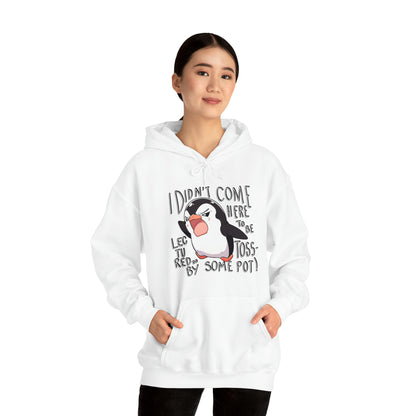 I Didn't Come Here To Be Lectured To By Some Toss-Pot! Angry Penguin Unisex Hooded Sweatshirt