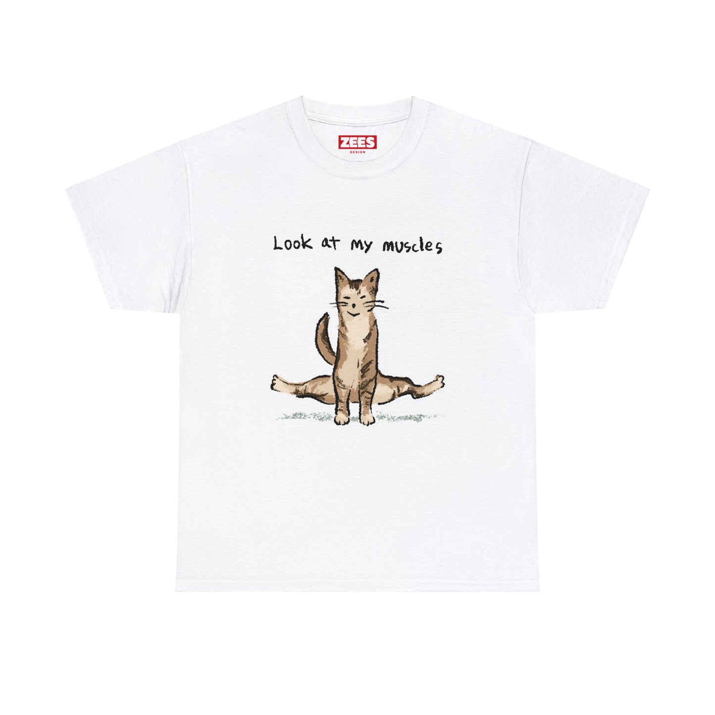 Funny Cat Meme Look at my muscles Unisex Heavy Tee