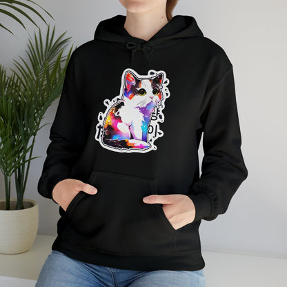 Calico Cat with East Asia Writing by Zeesdesign on Redbubble Unisex Hooded Sweatshirt