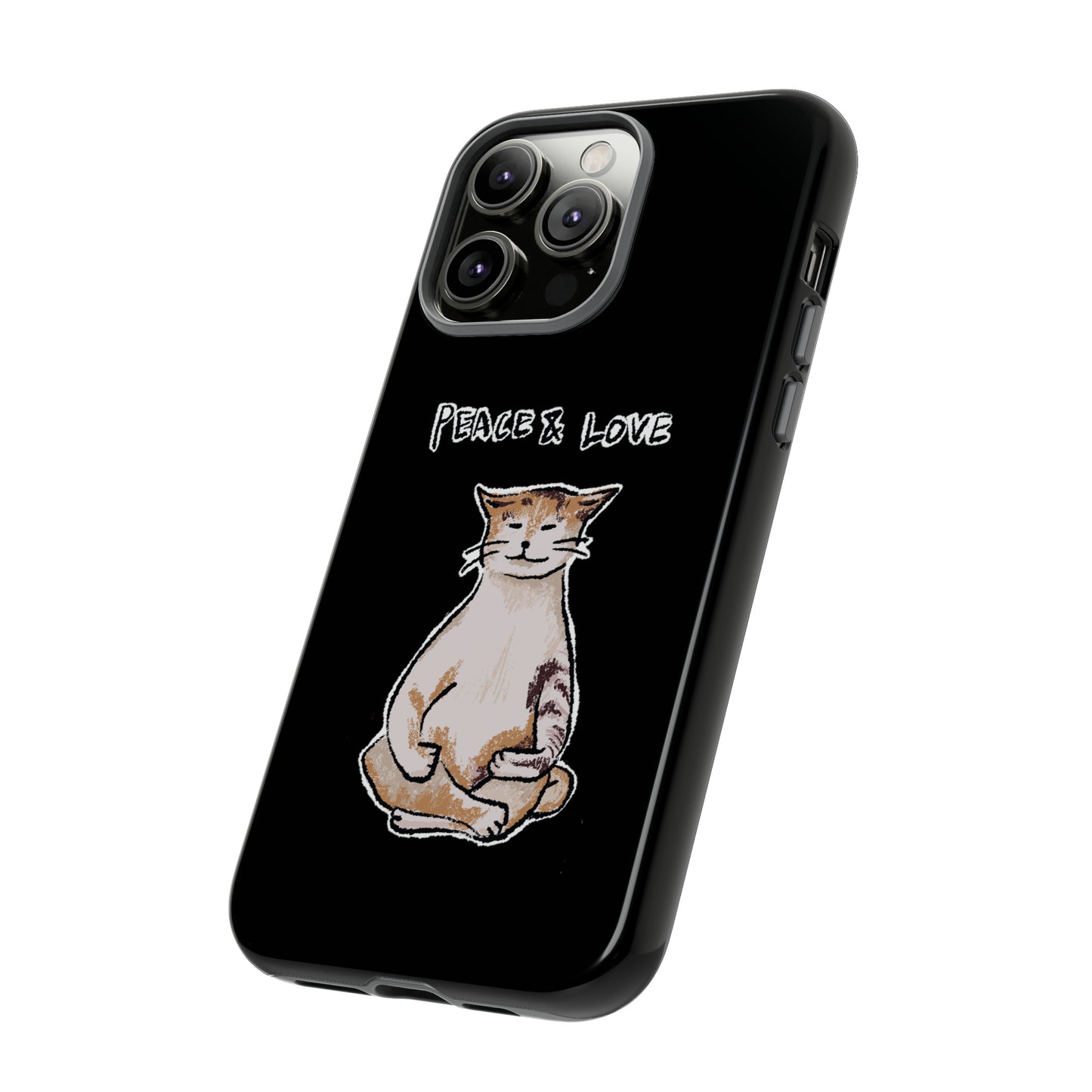 Funny Cat Meme Peace & Love Tough Phone Case