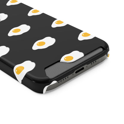 Fried Egg Pattern Phone Case With Card Holder