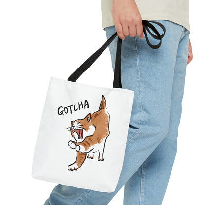 Funny Cat Meme Gotcha Tote Bag (AOP)