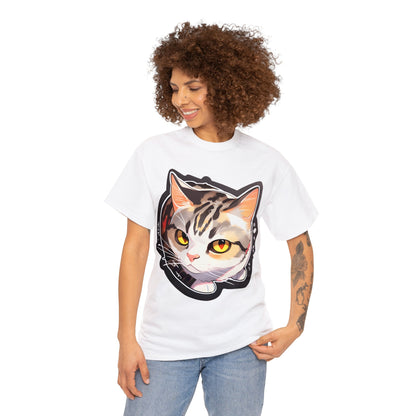 Nibbles and Scribbles Wary Cat Unisex Cotton Tee