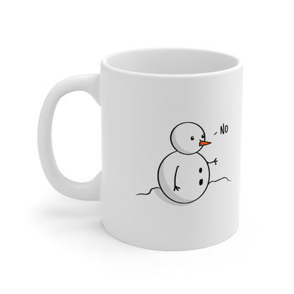 White Spraypaint Explosion No Man Snowman Design Ceramic Mug 11oz