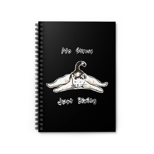 Funny Cat Meme No stress just biving Spiral Notebook - Ruled Line