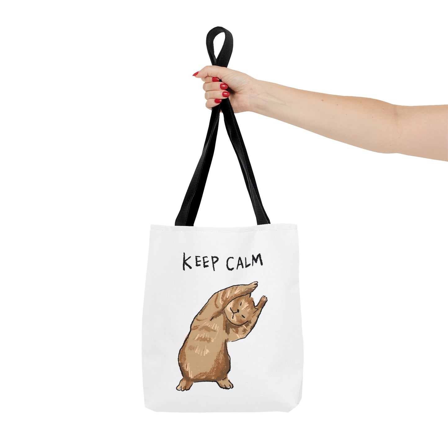 Funny Cat Meme Keep Calm Tote Bag (AOP)