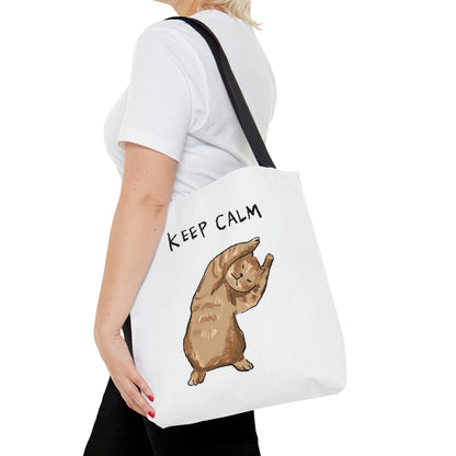 Funny Cat Meme Keep Calm Tote Bag (AOP)