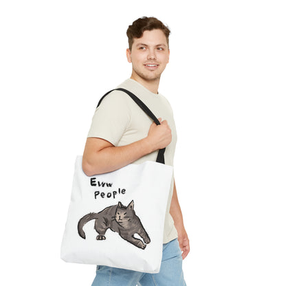 Funny Cat Meme Eww People Tote Bag (AOP)