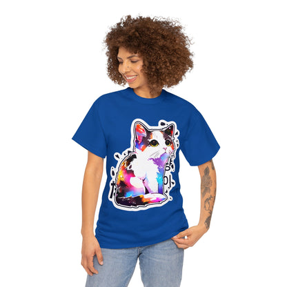 Calico Cat with East Asia Writing Unisex Cotton Tee