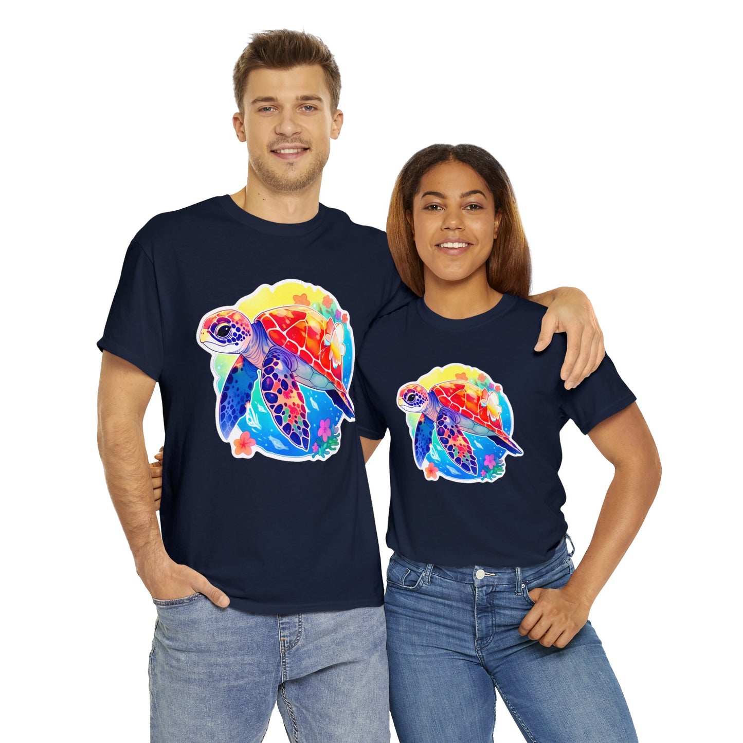 Iconic Silhouette Baby Loggerhead SeaTurtle Unisex Cotton Tee