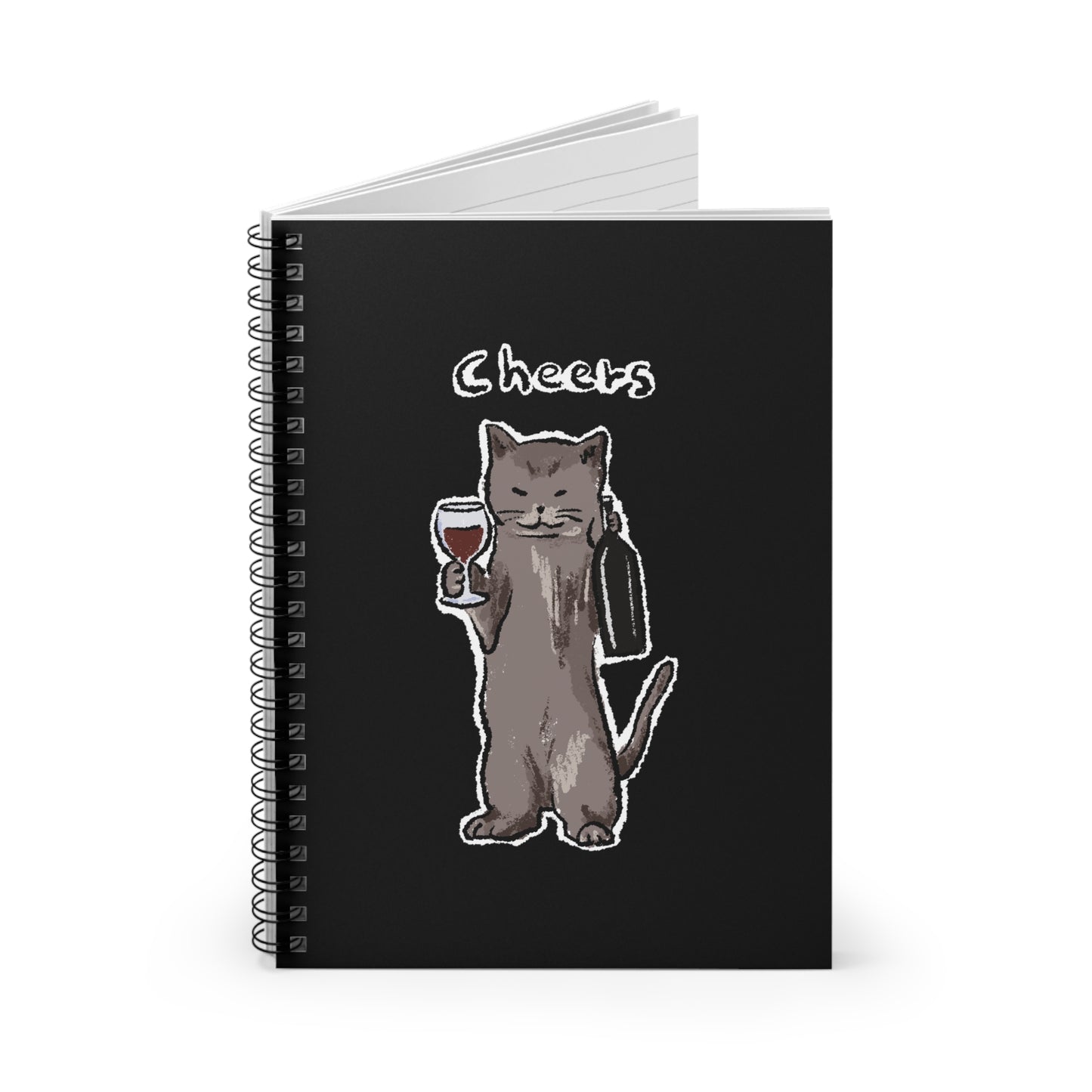 Funny Cat Meme Cheers Spiral Notebook - Ruled Line