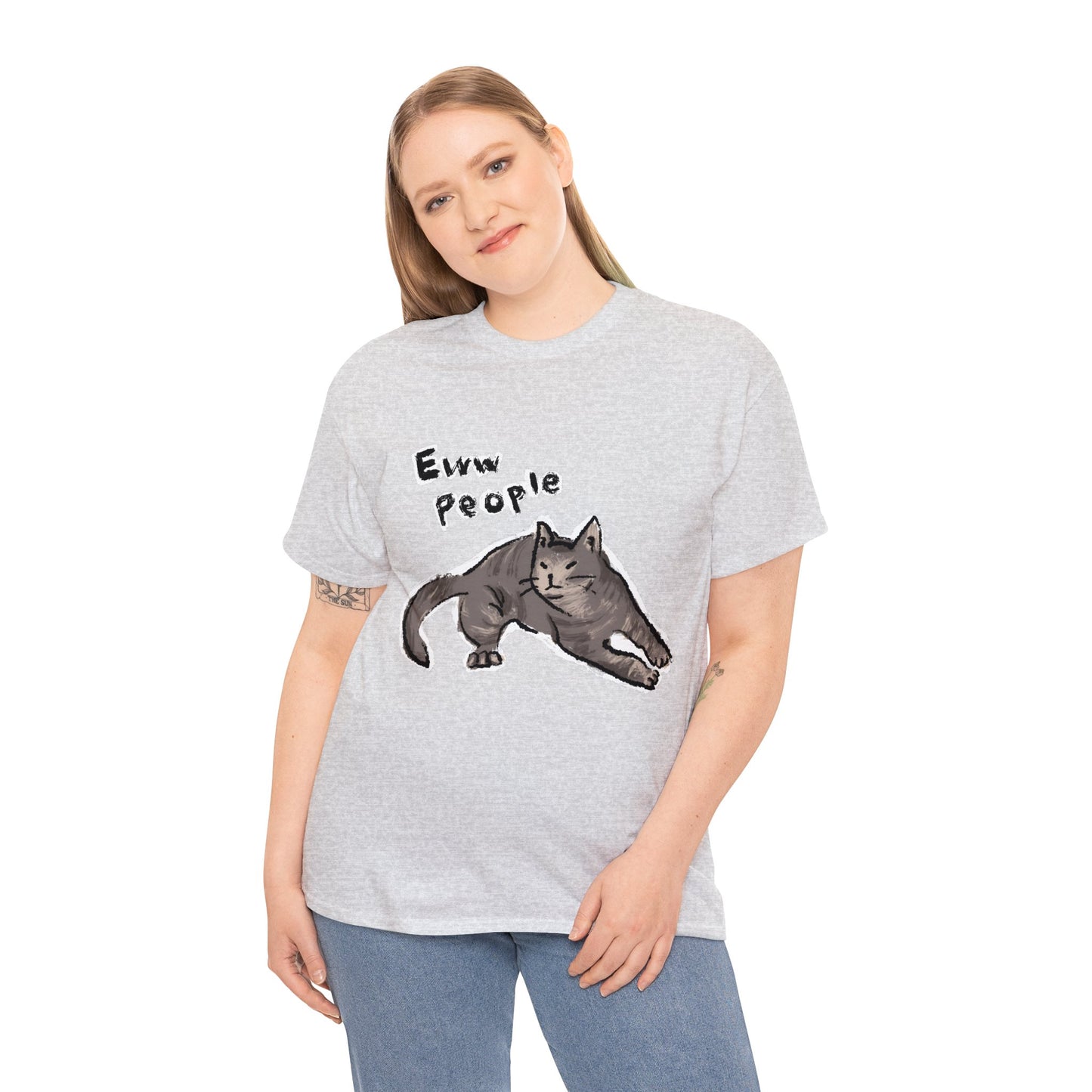 Funny Cat Meme Eww People Unisex Heavy Tee