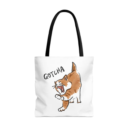 Funny Cat Meme Gotcha Tote Bag (AOP)