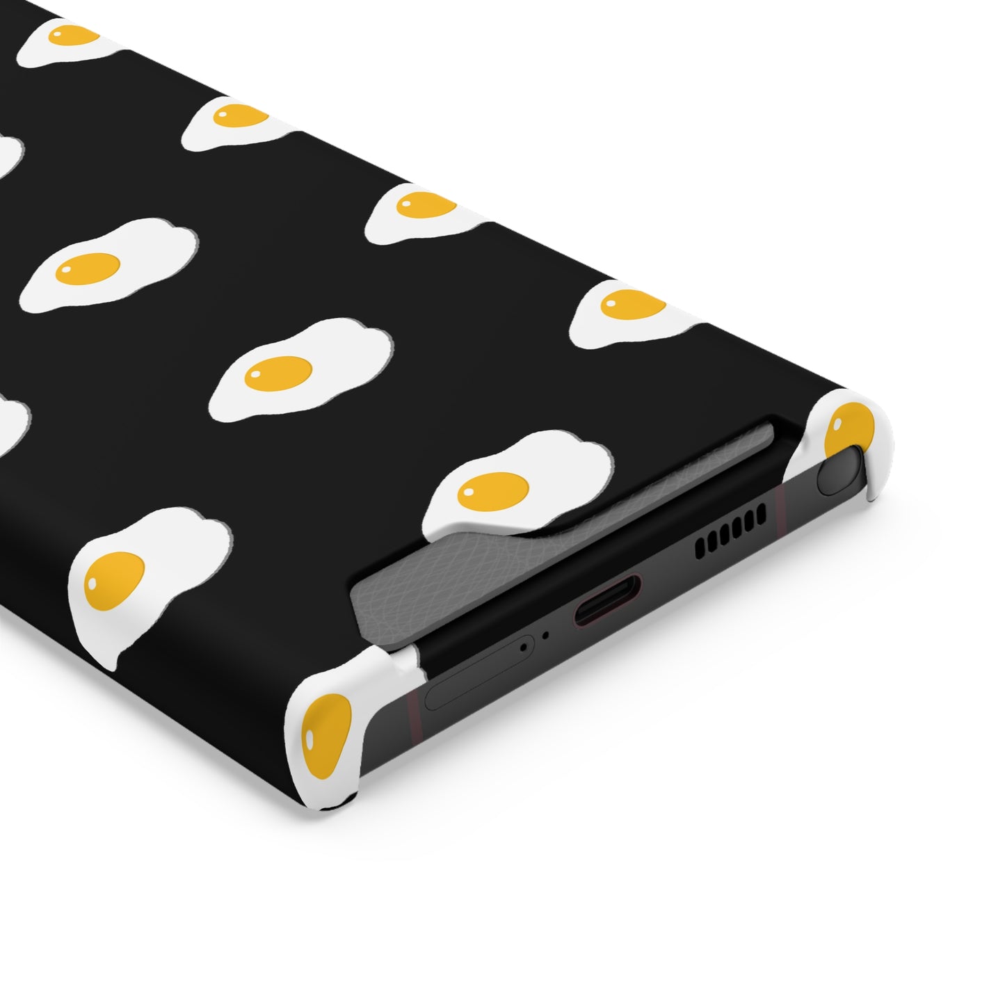 Fried Egg Pattern Phone Case With Card Holder