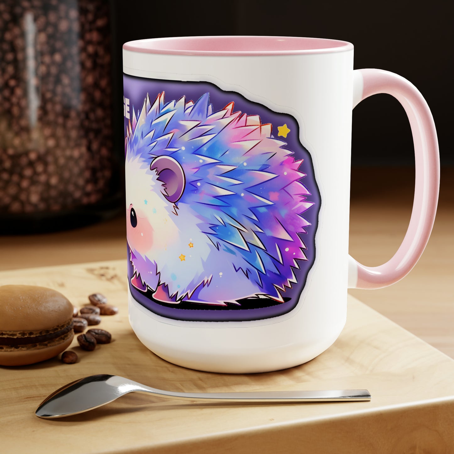 Hedgehog Will Engage in Dialogue for Food Probably Two-Tone 15 oz Mega-Mug