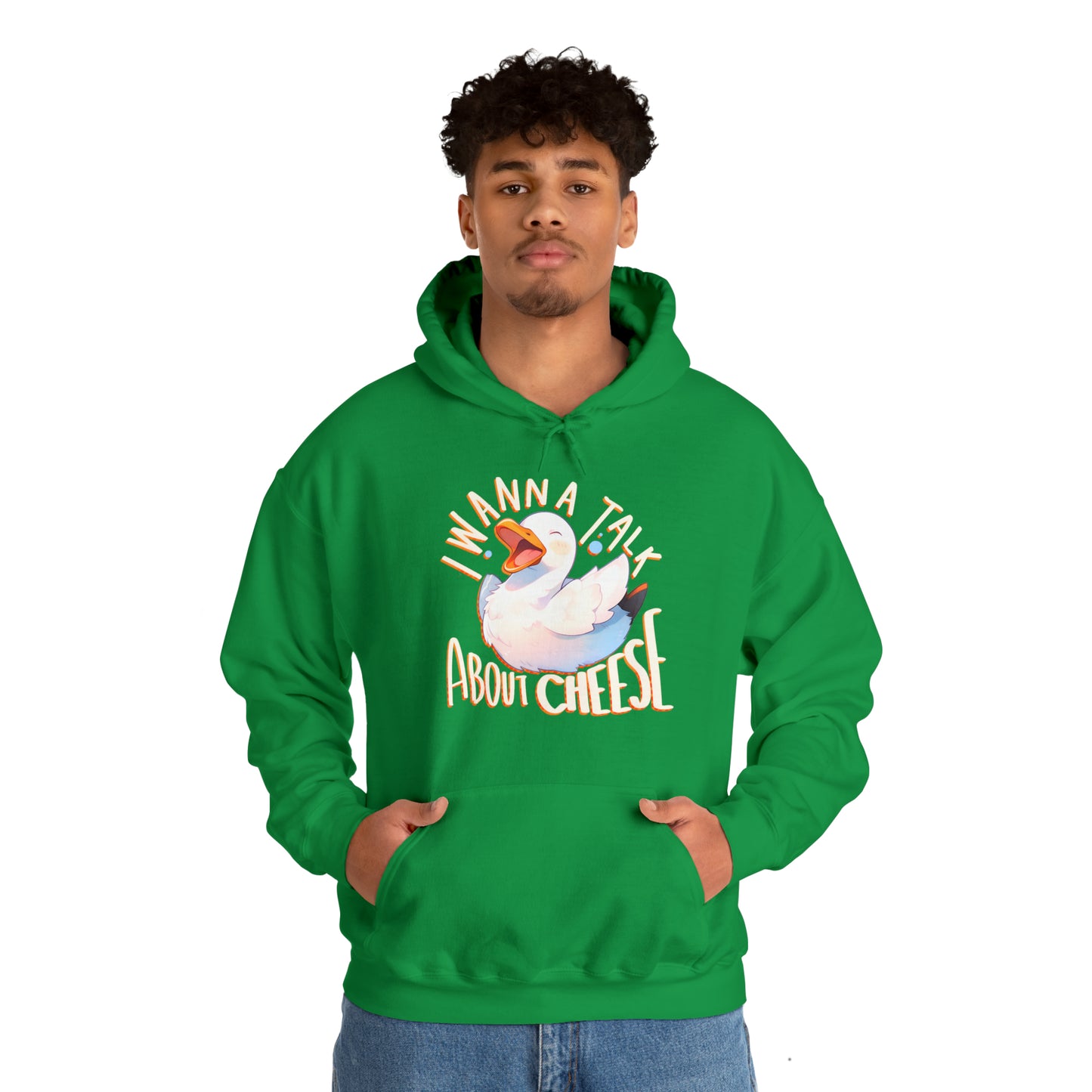 I Wanna Talk About Cheese Duck Unisex Hooded Sweatshirt