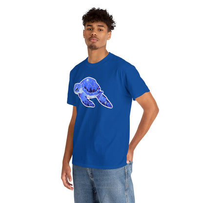 Very Azure Blue SeaTurtle Unisex Cotton Tee