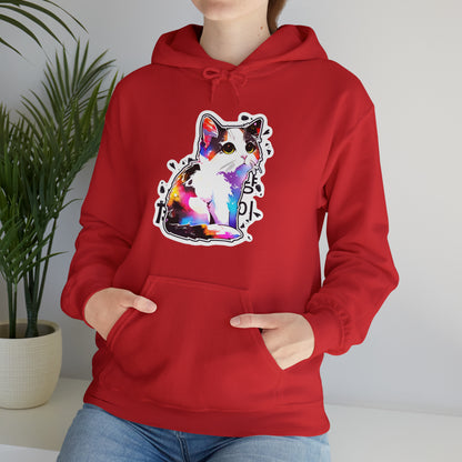 Calico Cat with East Asia Writing by Zeesdesign on Redbubble Unisex Hooded Sweatshirt