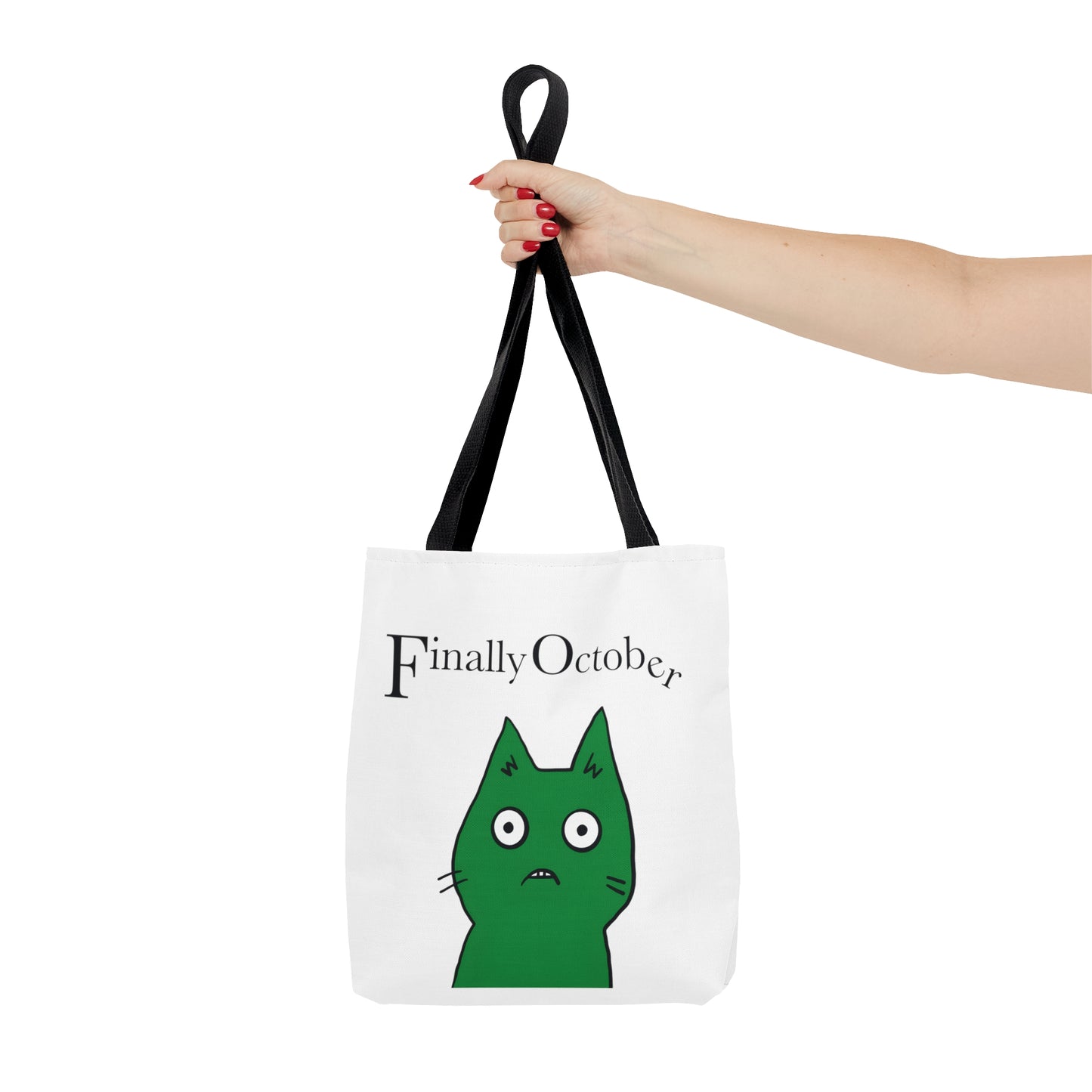 Finally october green cat Tote Bag