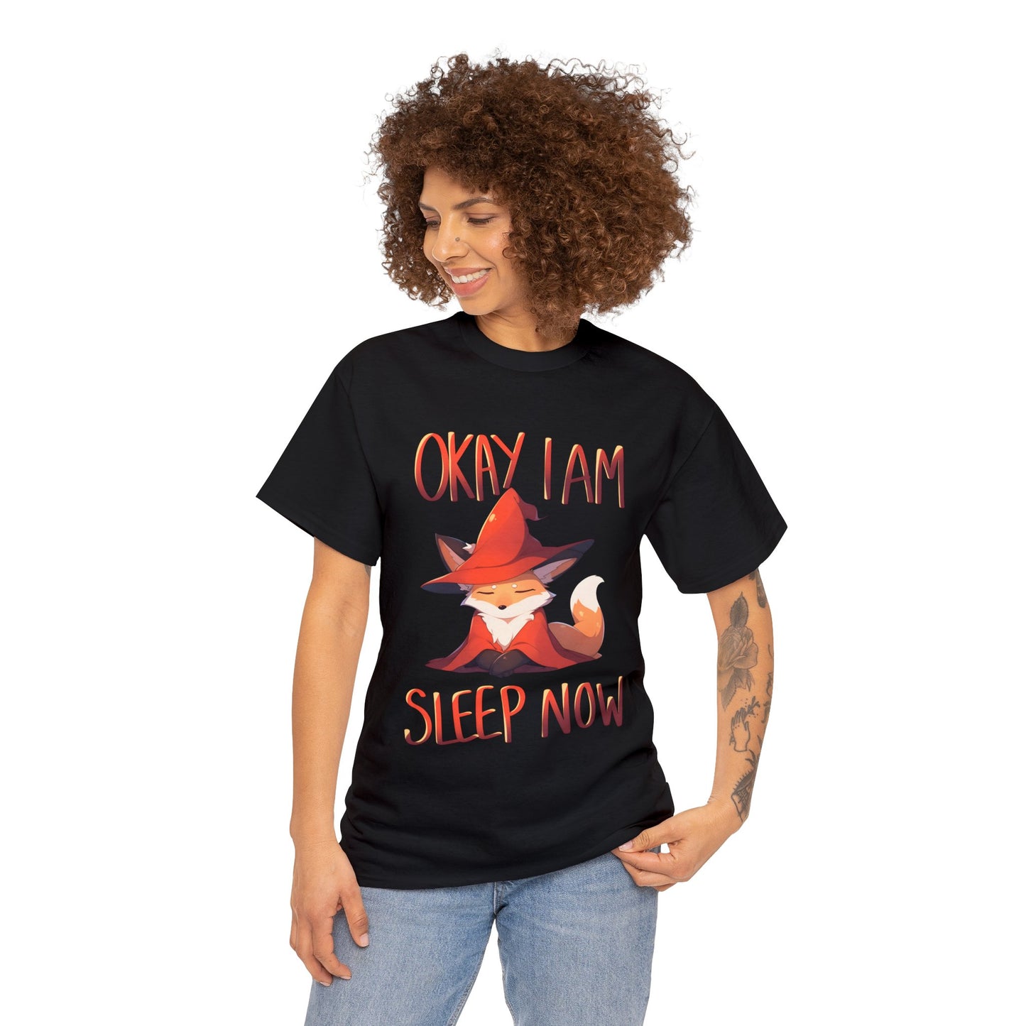 Okay I Am Sleep Now Cute Fox Wizard Unisex Cotton Shirt