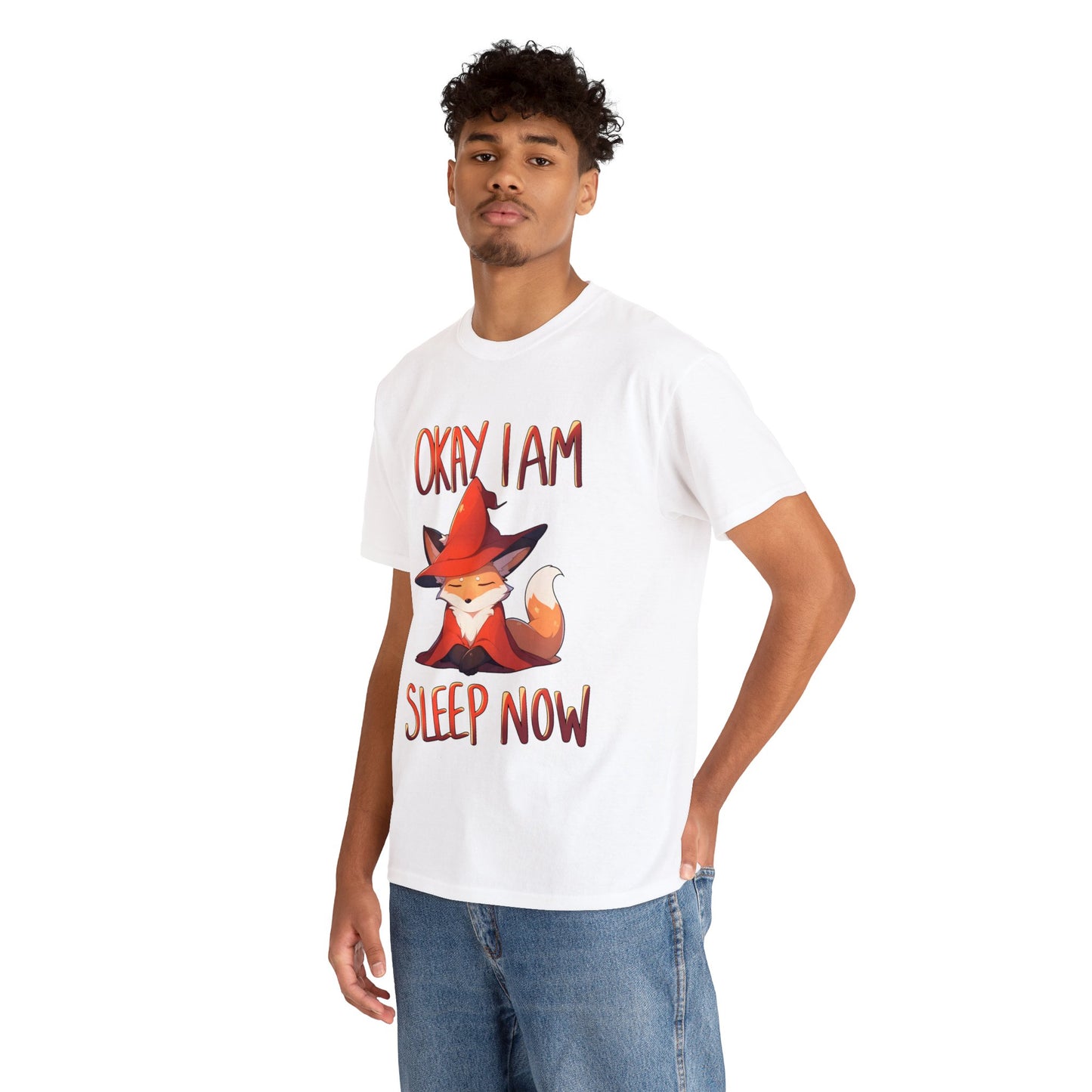 Okay I Am Sleep Now Cute Fox Wizard Unisex Cotton Shirt