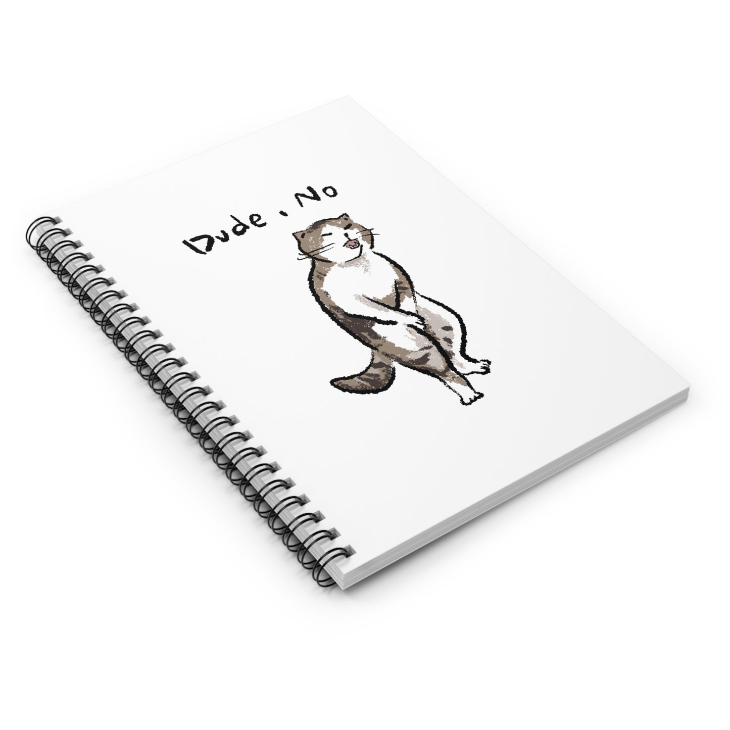 Funny Cat Meme Dude, No White Background Spiral Notebook - Ruled Line